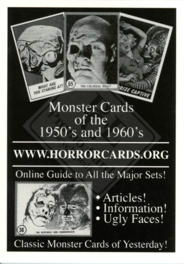 HORROR CARDS OF THE 1950’S AND 1960’S